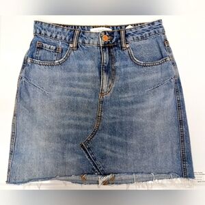Dynamite frayed denim mini skirt size S